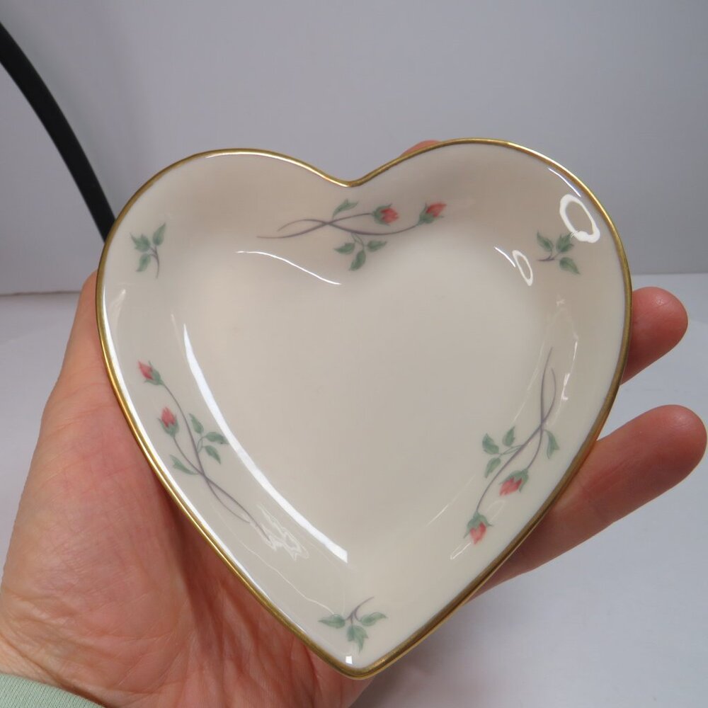 Vintage Lenox Rose Manor Ivory Fine China 24K Gold trim Trinket Tray
